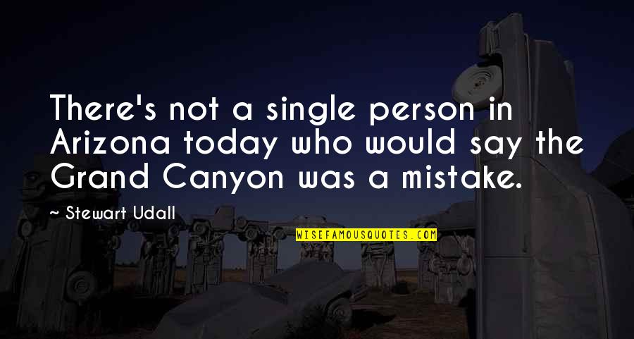 Canyon Quotes By Stewart Udall: There's not a single person in Arizona today