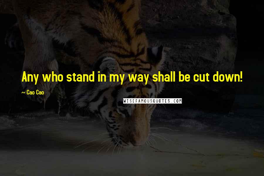 Cao Cao quotes: Any who stand in my way shall be cut down!