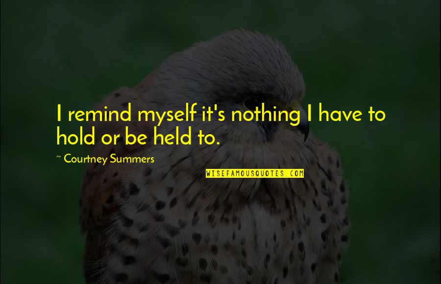 Capacitado Sinonimo Quotes By Courtney Summers: I remind myself it's nothing I have to