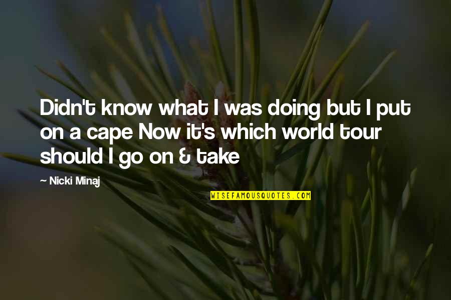 Cape Quotes By Nicki Minaj: Didn't know what I was doing but I