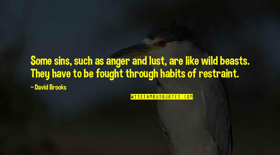Capel Quotes By David Brooks: Some sins, such as anger and lust, are Capel Quotes By David Brooks: Some sins, such as anger and lust, are