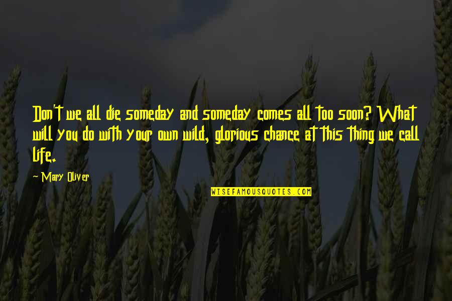 Capelli Quotes By Mary Oliver: Don't we all die someday and someday comes