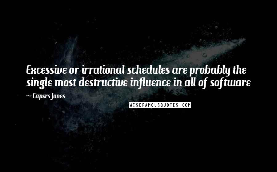 Capers Jones quotes: Excessive or irrational schedules are probably the single most destructive influence in all of software