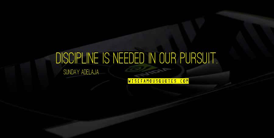 Capisce Quotes By Sunday Adelaja: Discipline is needed in our pursuit.