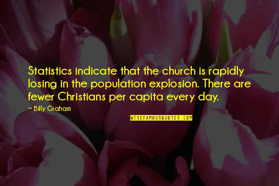 Capita Quotes By Billy Graham: Statistics indicate that the church is rapidly losing