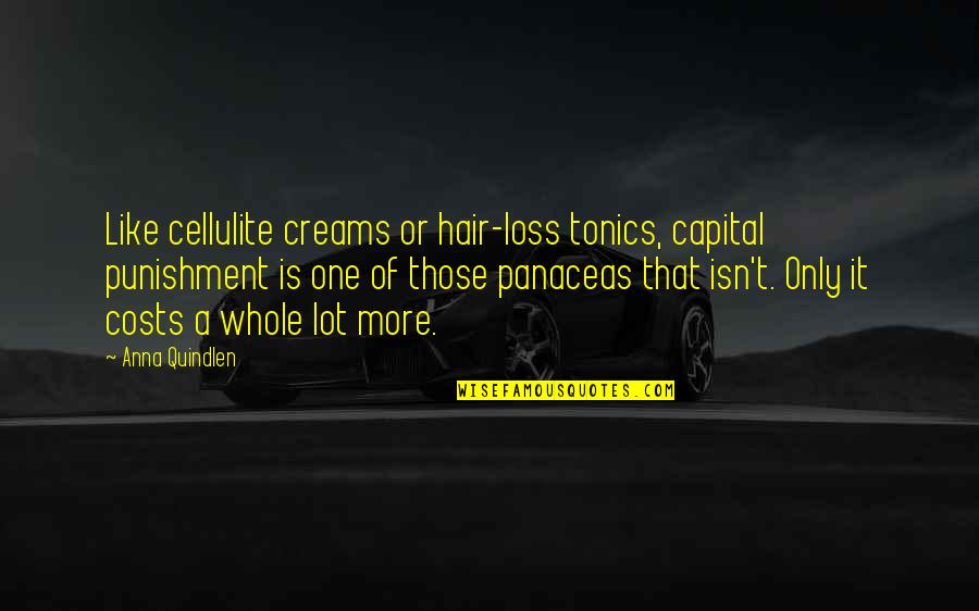 Capital Punishment For It Quotes By Anna Quindlen: Like cellulite creams or hair-loss tonics, capital punishment