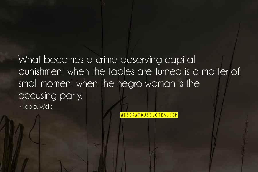 Capital Punishment Quotes By Ida B. Wells: What becomes a crime deserving capital punishment when