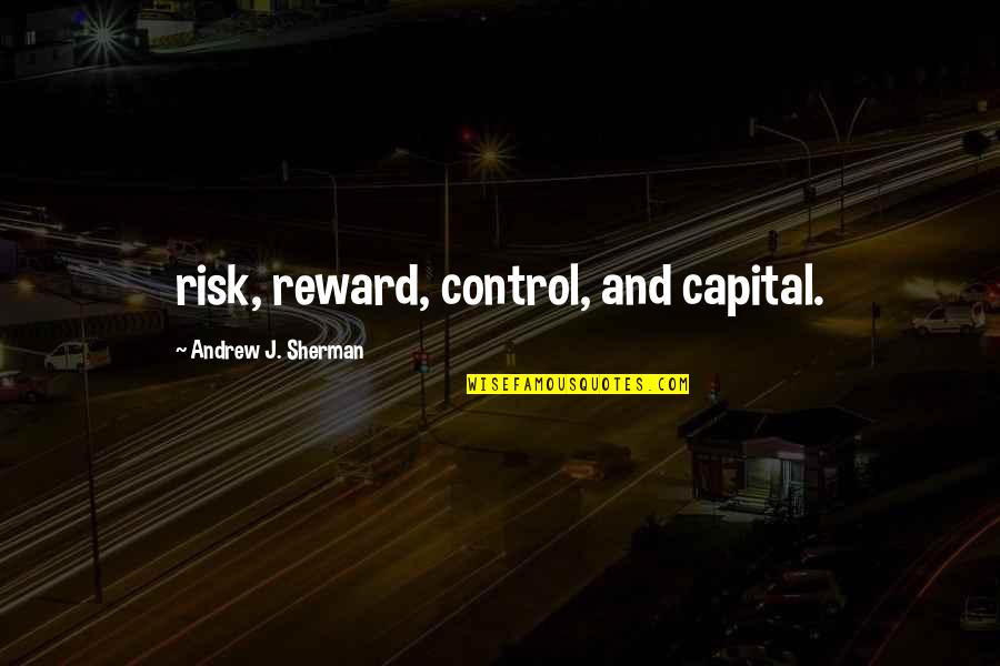 Capital Quotes By Andrew J. Sherman: risk, reward, control, and capital.