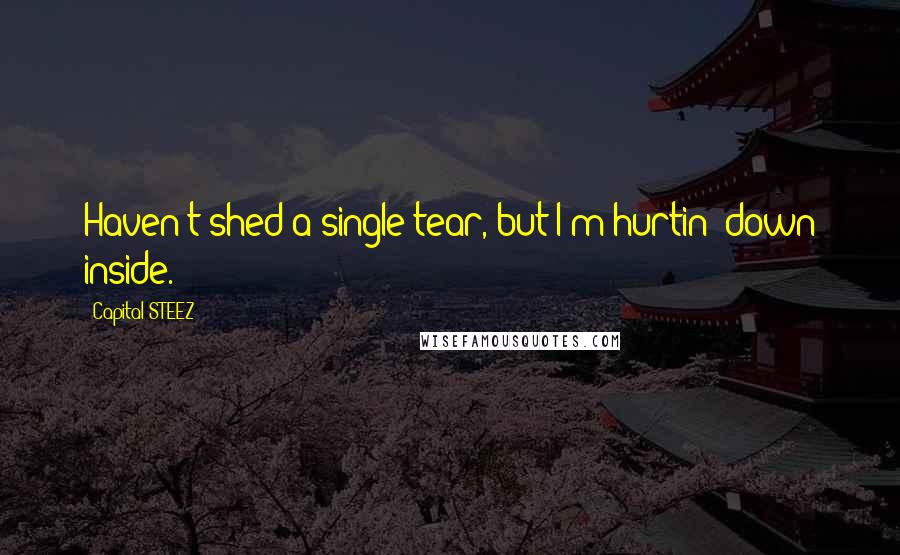 Capital STEEZ quotes: Haven't shed a single tear, but I'm hurtin' down inside.