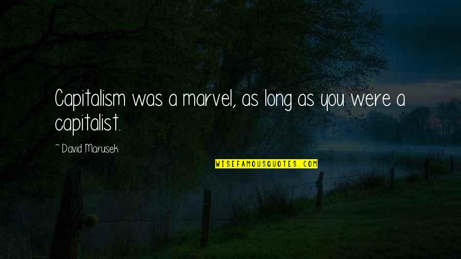 Capitalism And Socialism Quotes By David Marusek: Capitalism was a marvel, as long as you