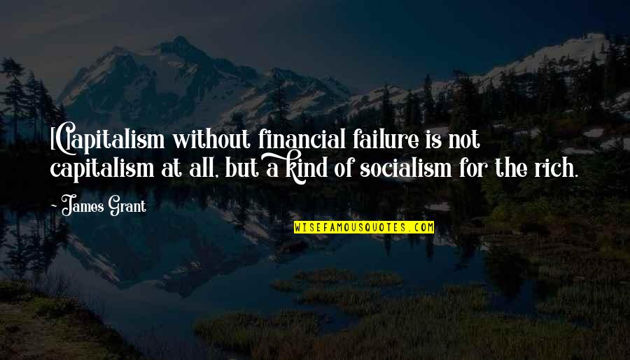 Capitalism And Socialism Quotes By James Grant: [C]apitalism without financial failure is not capitalism at