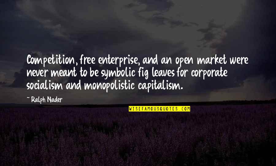 Capitalism And Socialism Quotes By Ralph Nader: Competition, free enterprise, and an open market were