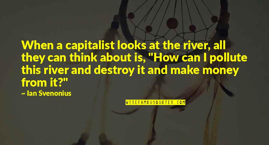 Capitalist Quotes By Ian Svenonius: When a capitalist looks at the river, all