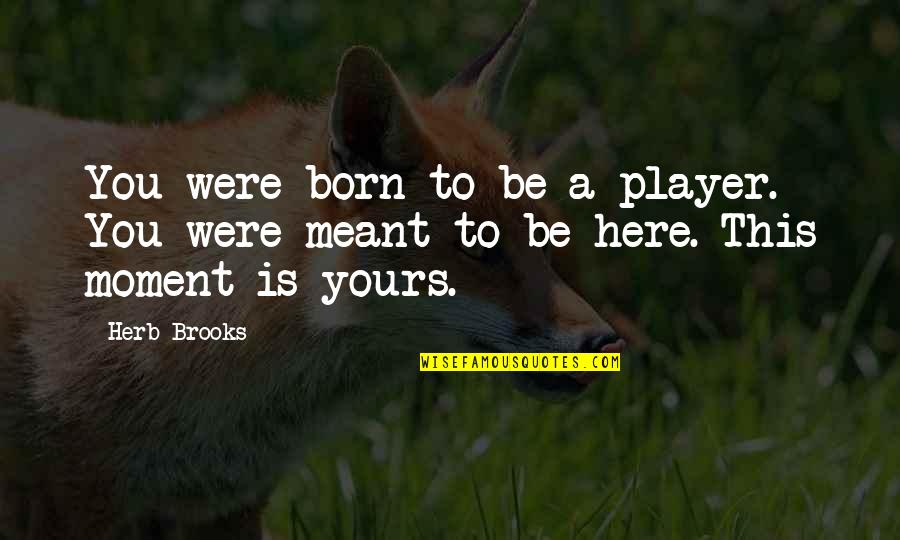 Capitalistas De Riesgo Quotes By Herb Brooks: You were born to be a player. You