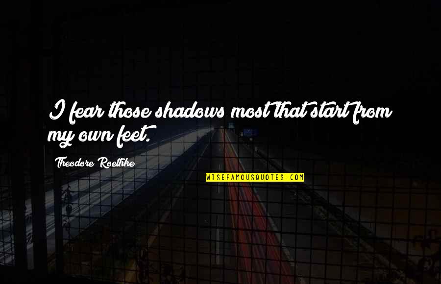 Capitalize Partial Quotes By Theodore Roethke: I fear those shadows most that start from