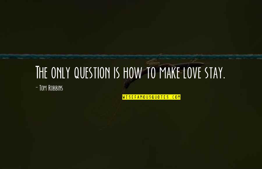 Capitaretail Quotes By Tom Robbins: The only question is how to make love