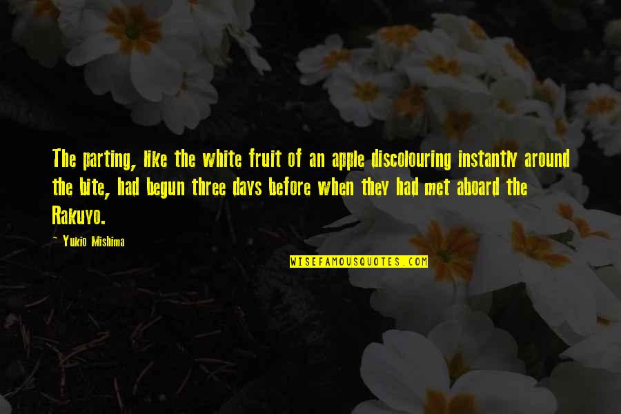 Capogrosso Dario Quotes By Yukio Mishima: The parting, like the white fruit of an Capogrosso Dario Quotes By Yukio Mishima: The parting, like the white fruit of an