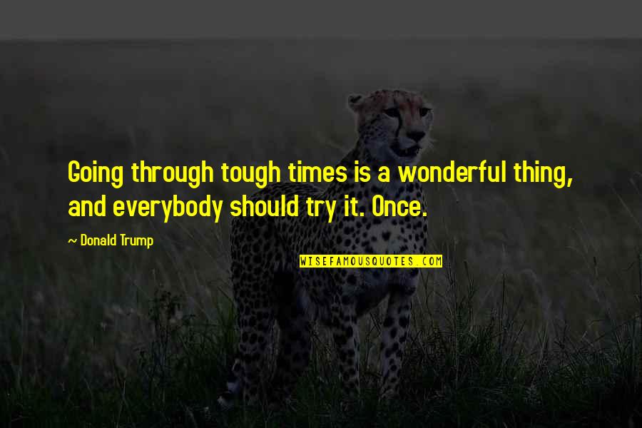 Capovilla Grappe Quotes By Donald Trump: Going through tough times is a wonderful thing,