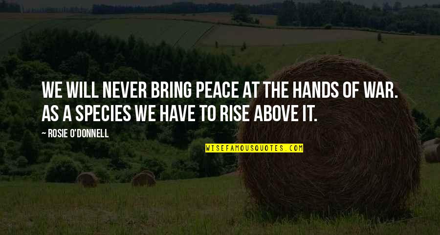 Cappadocia Balloon Quotes By Rosie O'Donnell: We will never bring peace at the hands