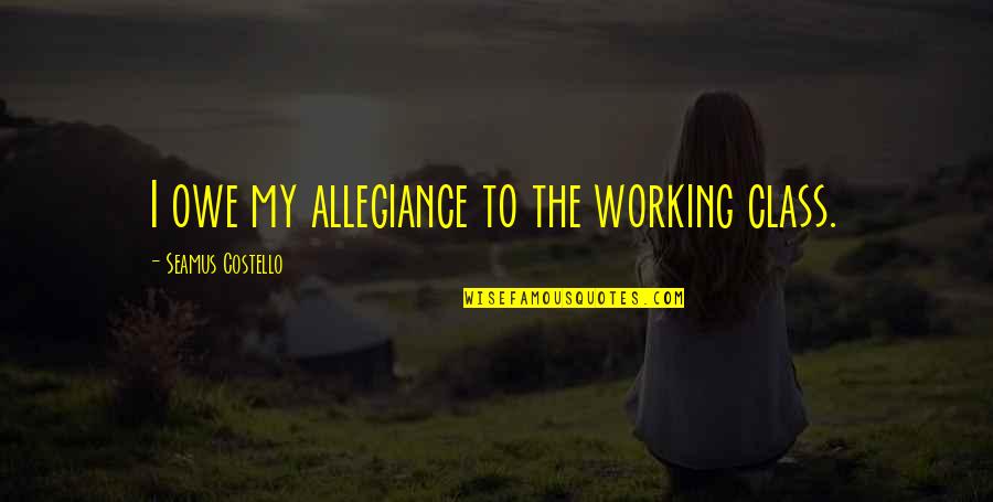 Cappellaccio Di Quotes By Seamus Costello: I owe my allegiance to the working class.