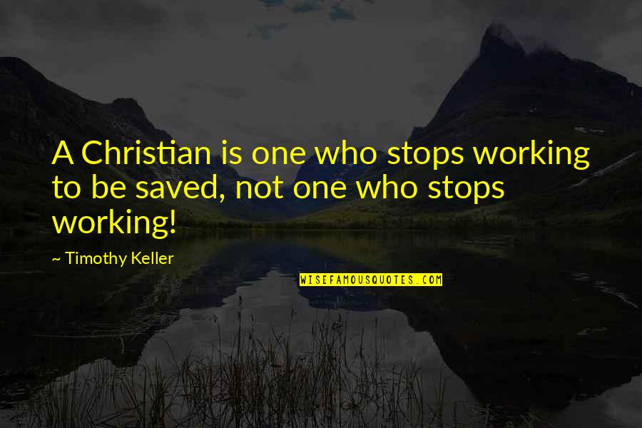 Capponi Chapel Quotes By Timothy Keller: A Christian is one who stops working to
