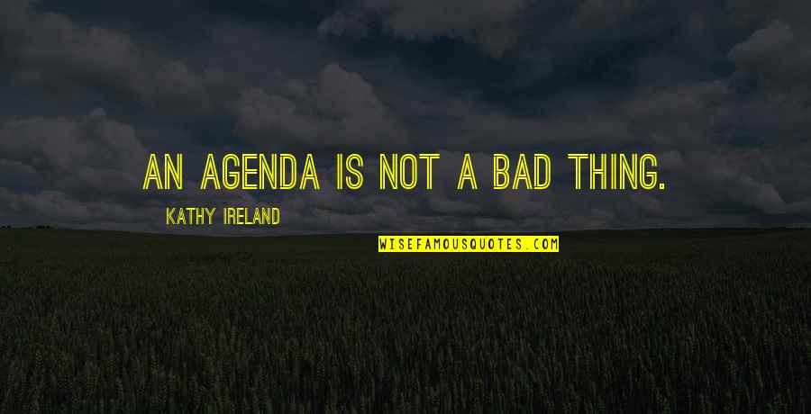 Capretti And Co Quotes By Kathy Ireland: An agenda is not a bad thing.