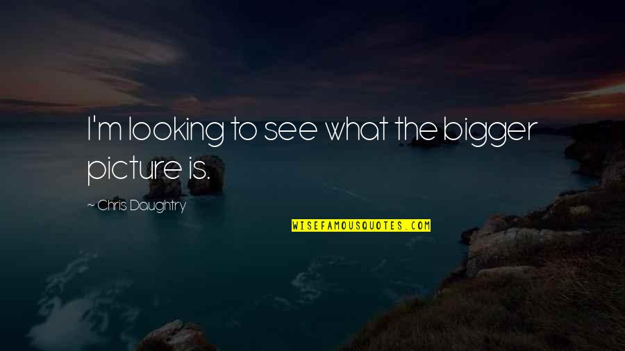 Capriole Quotes By Chris Daughtry: I'm looking to see what the bigger picture Capriole Quotes By Chris Daughtry: I'm looking to see what the bigger picture