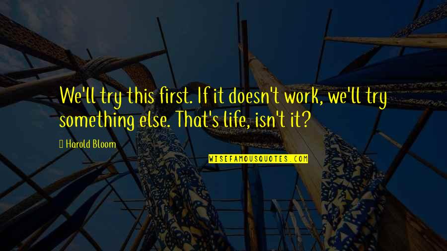 Capsticks Quotes By Harold Bloom: We'll try this first. If it doesn't work, Capsticks Quotes By Harold Bloom: We'll try this first. If it doesn't work,
