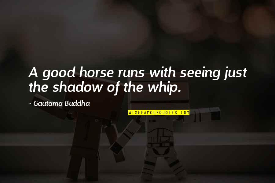 Captain Jack Modoc Quotes By Gautama Buddha: A good horse runs with seeing just the