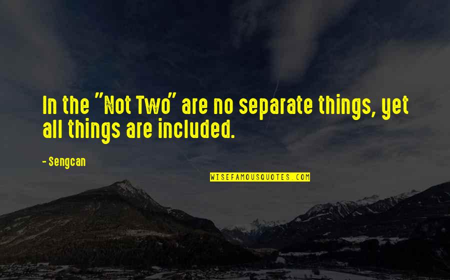Captain Mcallister Quotes By Sengcan: In the "Not Two" are no separate things,