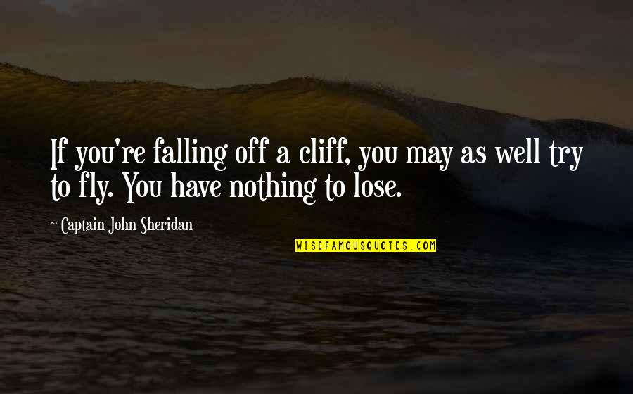 Captain Nothing Quotes By Captain John Sheridan: If you're falling off a cliff, you may