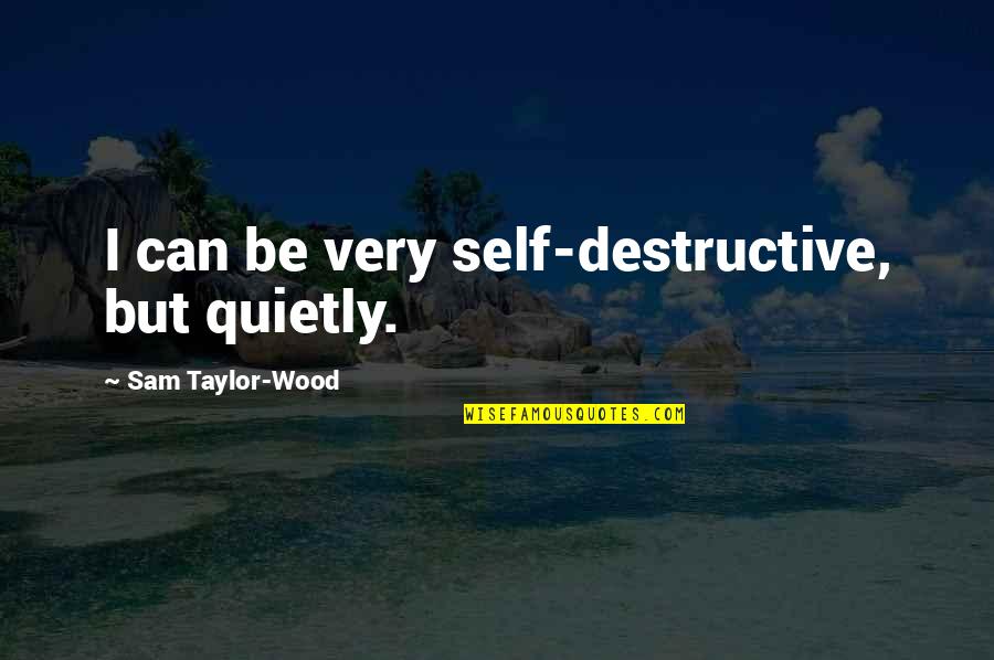 Captain Picard Inspirational Quotes By Sam Taylor-Wood: I can be very self-destructive, but quietly.