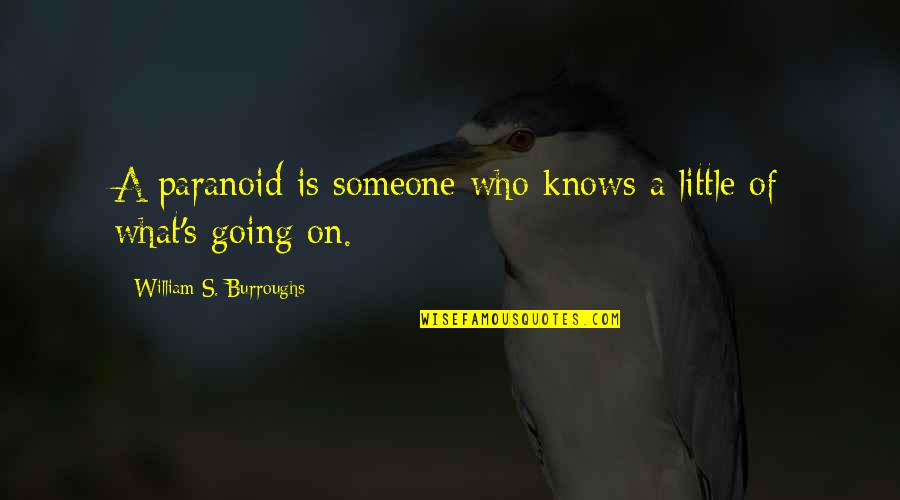 Captain Stacy Quotes By William S. Burroughs: A paranoid is someone who knows a little