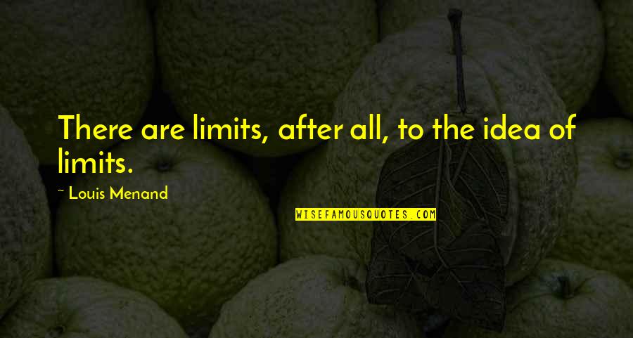Captain Teague Quotes By Louis Menand: There are limits, after all, to the idea Captain Teague Quotes By Louis Menand: There are limits, after all, to the idea