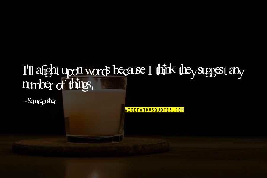 Captain Underpants Funny Quotes By Squarepusher: I'll alight upon words because I think they