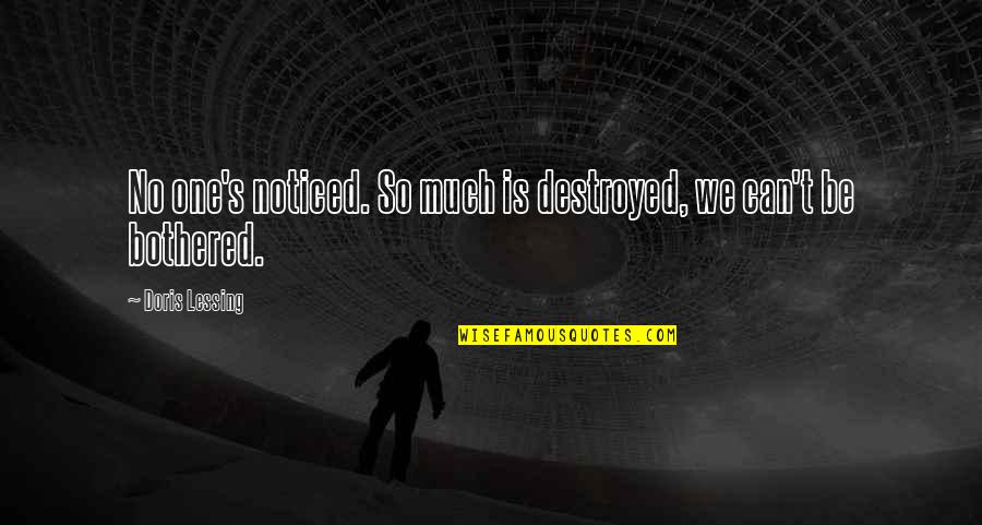 Captivating Unveiling The Mystery Of A Womans Soul Quotes By Doris Lessing: No one's noticed. So much is destroyed, we Captivating Unveiling The Mystery Of A Womans Soul Quotes By Doris Lessing: No one's noticed. So much is destroyed, we