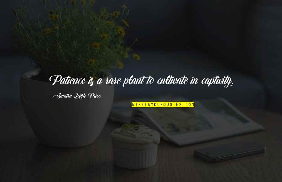 Captivity Quotes By Sandra Leigh Price: Patience is a rare plant to cultivate in