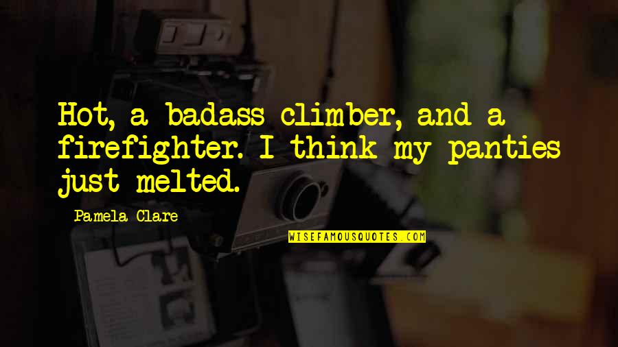 Captulating Quotes By Pamela Clare: Hot, a badass climber, and a firefighter. I