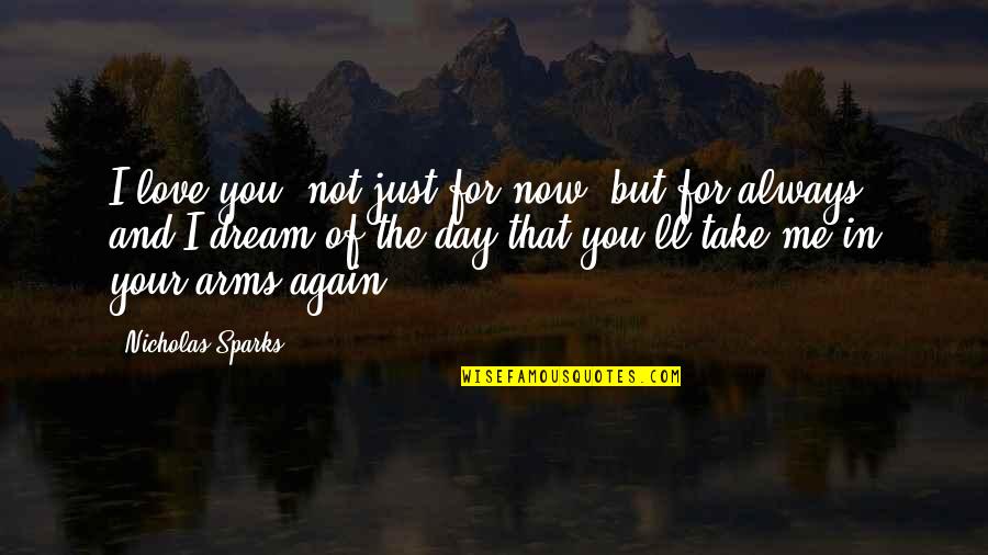 Capturer Quotes By Nicholas Sparks: I love you, not just for now, but