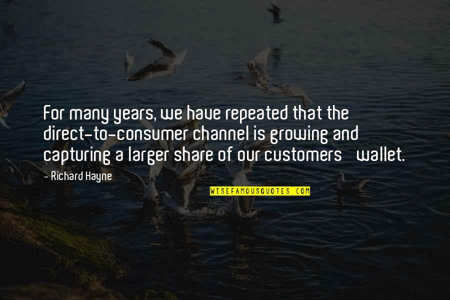 Capturing A Quotes By Richard Hayne: For many years, we have repeated that the