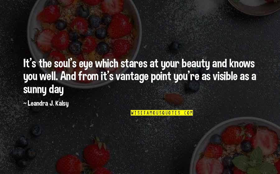 Capturing Your Heart Quotes By Leandra J. Kalsy: It's the soul's eye which stares at your