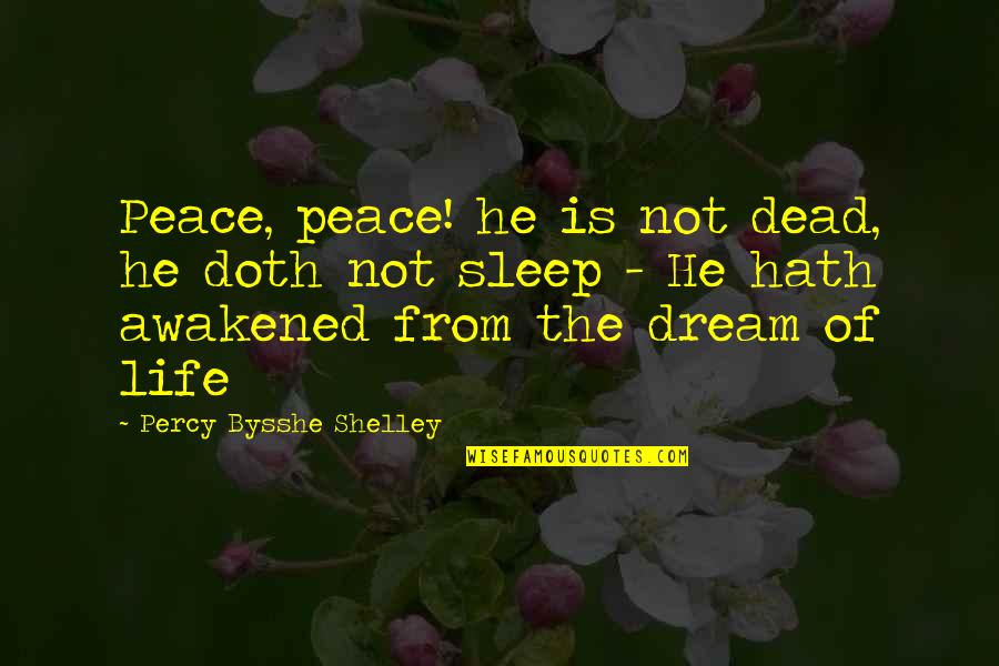 Capung Kartun Quotes By Percy Bysshe Shelley: Peace, peace! he is not dead, he doth