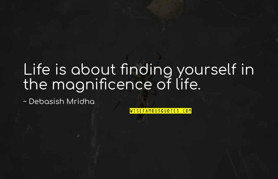 Caputo Cheese Quotes By Debasish Mridha: Life is about finding yourself in the magnificence