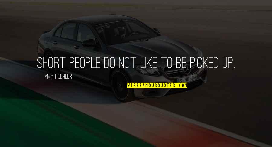 Car Club Quotes By Amy Poehler: Short people DO NOT like to be picked