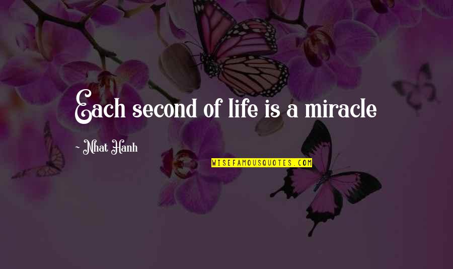 Car Hire Quotes By Nhat Hanh: Each second of life is a miracle