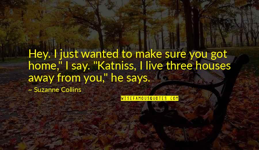 Car Lovers Quotes By Suzanne Collins: Hey. I just wanted to make sure you