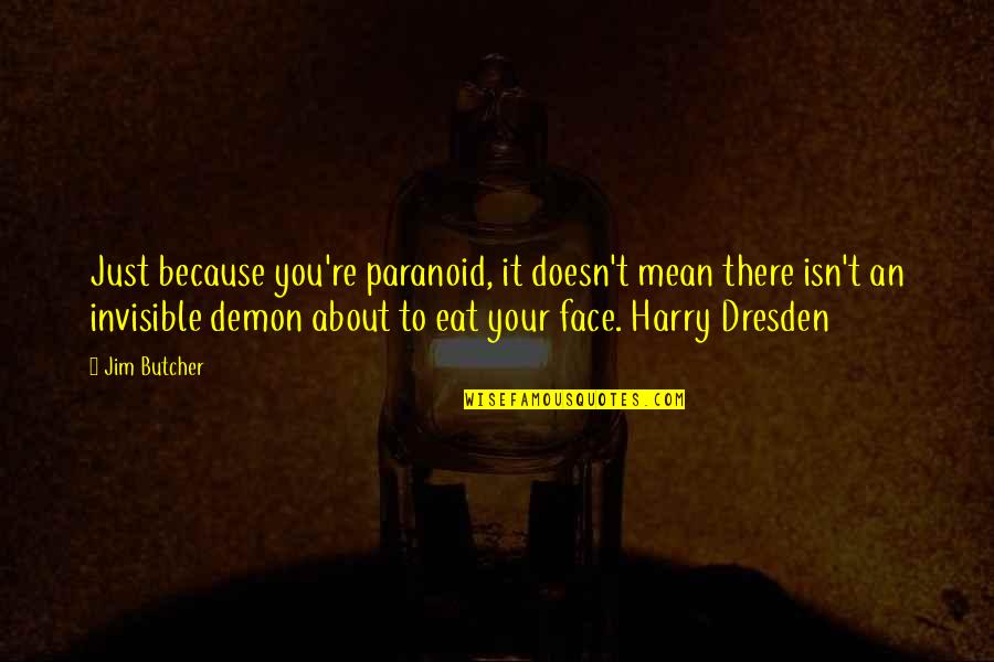 Car Racing Famous Quotes By Jim Butcher: Just because you're paranoid, it doesn't mean there