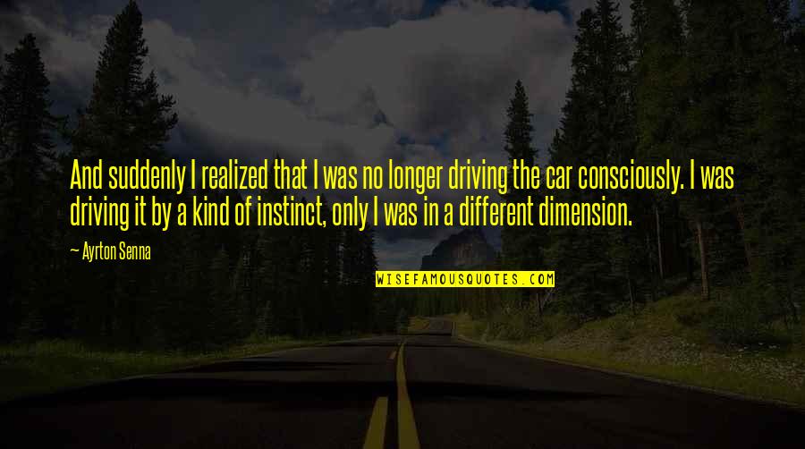 Car Racing Quotes By Ayrton Senna: And suddenly I realized that I was no