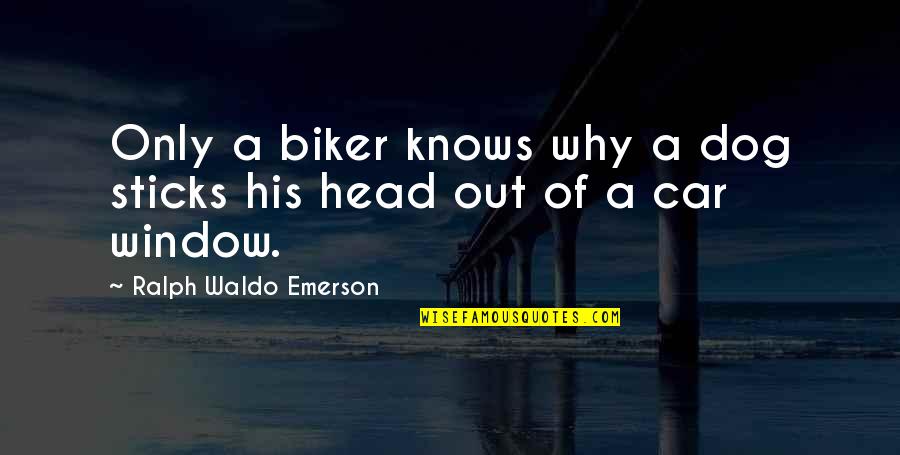 Car Racing Quotes By Ralph Waldo Emerson: Only a biker knows why a dog sticks
