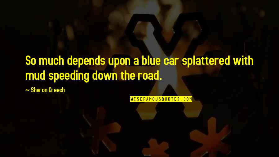 Car Speeding Quotes By Sharon Creech: So much depends upon a blue car splattered